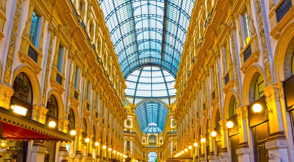 Skleněná Kopule Galleria Vittorio Emanuele Miláně Itálii — Stock fotografie