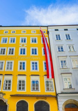 Salzburg, Avusturya - 01 Mayıs 2017: Avusturya Salzburg Mozart, doğum yeri