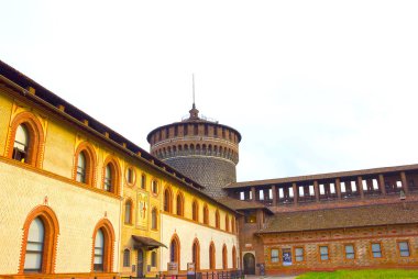 Milan, İtalya - 03 Mayıs 2017: Sforza s Kalesi, Milano, İtalya üzerinde 03 Mayıs 2017