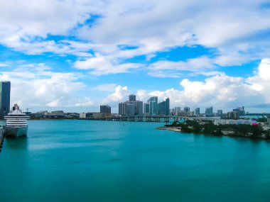 Yağmurlu bir gün, port Miami bulanık görüntü