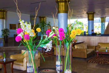 Sharm El Sheikh, Mısır - 26 Eylül 2017: Monter Carlo Sharm Resort ve Spa lobbi