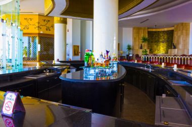 Sharm El Sheikh, Mısır - 26 Eylül 2017: Monter Carlo Sharm Resort ve Spa lobbi