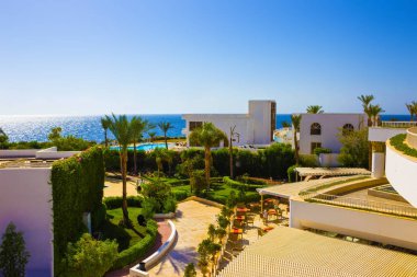 Sharm El Sheikh, Mısır - 26 Eylül 2017: Bina ve alan otel Monter Carlo Resort Sharm El Sheikh
