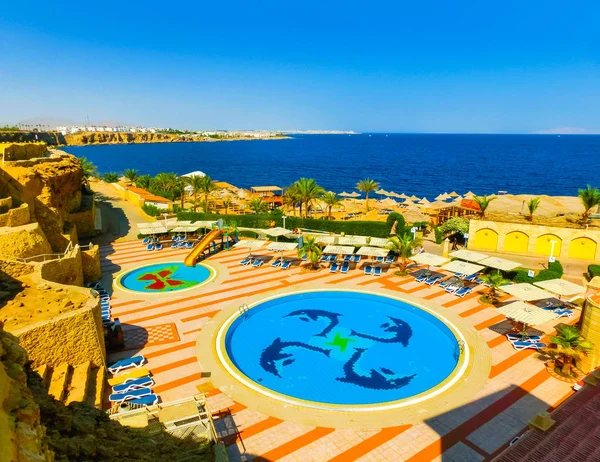 Sharm El Sheikh, Mısır - 25 Eylül 2017: Lüks görünümünü otel Dreams Beach Resort Sharm 5 yıldız, Sharm El Sheikh, Mısır üzerinde 25 Eylül 2017