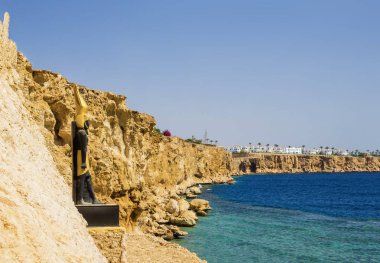 Mercan, Sharm el Sheikh, Mısır, güneşli gün ile plaj Panoraması