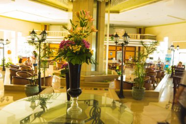 Sharm El Sheikh, Mısır - 23 Eylül 2017: Beş lüks otel lobisinde otel Dreams Beach Resort Sharm 5 yıldız yıldız