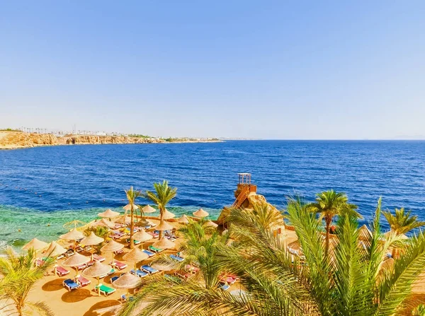 Panorama of the beach at the reef in Sharm el Sheikh, Egypt — Stock Photo, Image