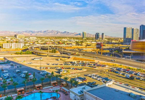 Las Vegas, Nevada, Amerikas Forenede Stater May 04, 2016: Den arielle udsigt over Las Vegas og Las Vegas Strip - Stock-foto