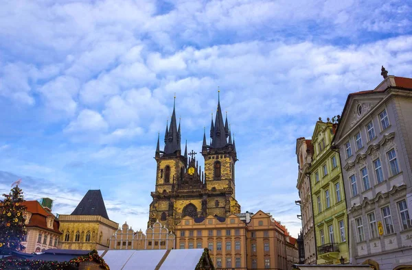 Prague Old Town Square and Church of Mother of God before Tyn in Prague, Czech Republic. — Stock Photo, Image