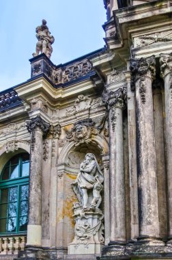 Dresden, Almanya - 31 Aralık 2017: Zwinger palace, Dresden, Saksonya, Almanya, Europe