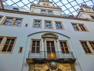 Dresden, Almanya - 31 Aralık 2017: Zwinger palace, Dresden, Saksonya, Almanya, Europe