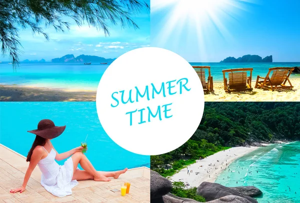 휴일 시간, 여름, 바닷가, 여행, 휴가, 바다 컨셉 — 스톡 사진