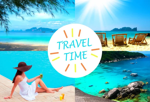 De vakantietijd, zomer, strand, reizen, vakantie, zee concept — Stockfoto