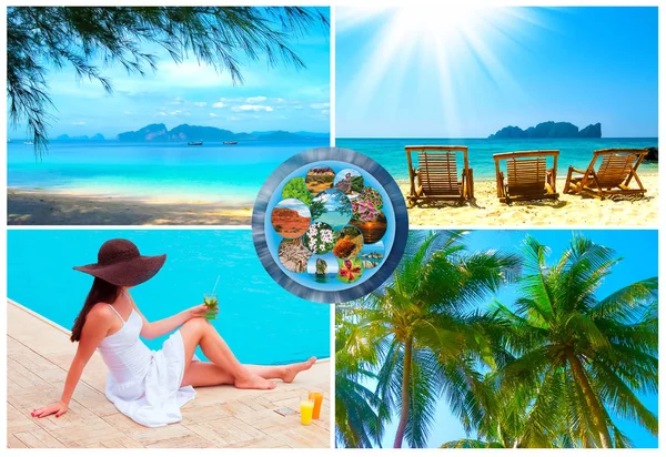 El tiempo de vacaciones, verano, playa, viajes, vacaciones, concepto de mar — Foto de Stock