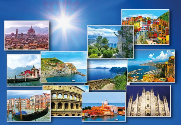 Collage of major Italian travel destinations — Stock Photo, Image