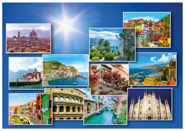 Collage de los principales destinos turísticos italianos —  Fotos de Stock