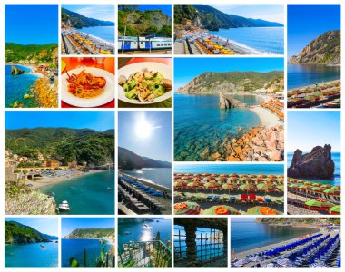 Monterosso al Mare Plajı Panoraması, yaz sezonunda