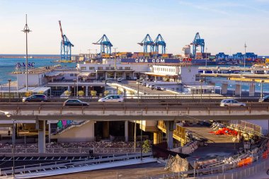 Cenova, İtalya - 11 Eylül 2019: Cenova, Ligurian Denizi, Liguria, İtalya