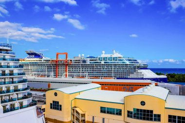 Fort Lauderdale - 1 Aralık 2019 Everglades Limanı 'ndaki bir yolcu gemisinin manzarası