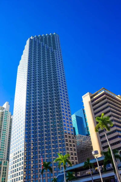 Miami, Usa - 30 Νοεμβρίου 2019: Downtown Miami cityscape view wi — Φωτογραφία Αρχείου