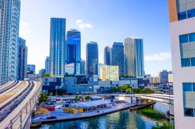 Miami, Usa - 30 Kasım 2019 Miami şehir merkezi manzaralı