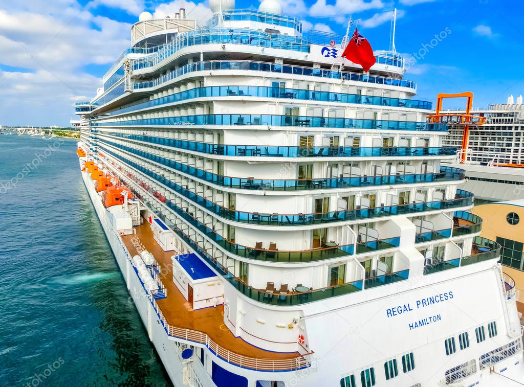 Fort Lauderdale - December 1, 2019: Regal Princess cruise ship d