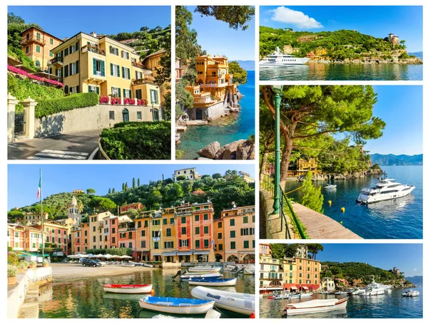 Beautiful bay with colorful houses in Portofino, Liguria, Italy — Stock Photo, Image