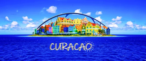 Şehir Willemstad görünümünü. Curacao, Hollanda Antilleri