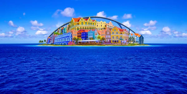 Weergave van de binnenstad van Willemstad. Curacao, Nederlandse Antillen — Stockfoto