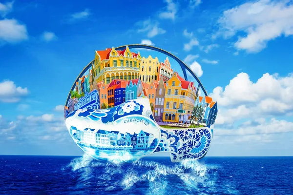 Collage Sur Willemstad Île Curaçao Antilles Néerlandaises — Photo