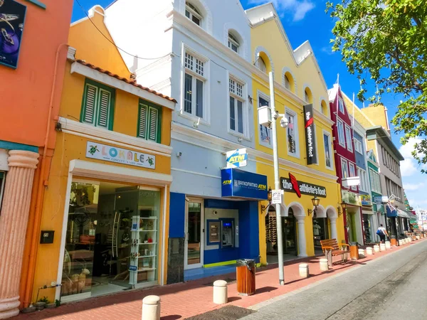 Willemstad Curaçao Holanda Dezembro 2019 Edifícios Coloridos Específicos Rua Curaçao — Fotografia de Stock