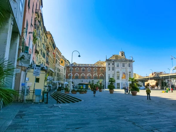 Gênes Ligurie Italie Septembre 2019 Les Gens Dans Rue Centrale — Photo