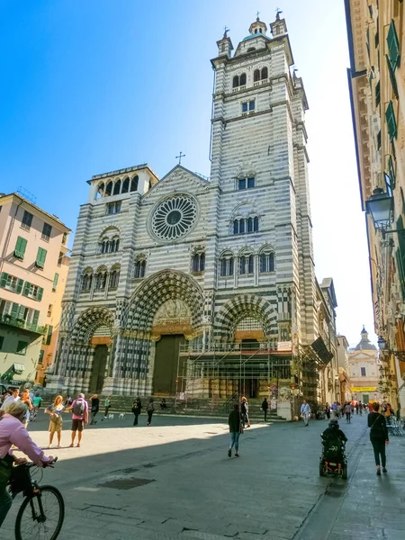 Génova Liguria Italia Septiembre 2019 Gente Que Cerca Cattedrale San —  Fotos de Stock