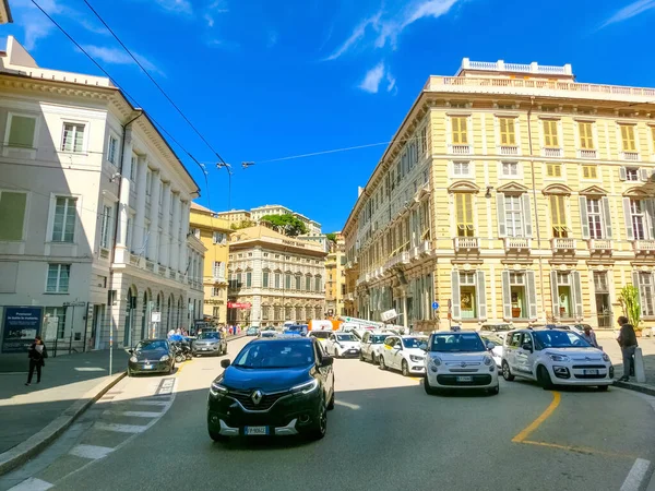 Genoa Liguria Olaszország 2019 Szeptember Emberek Központi Utcában Belvárosban — Stock Fotó