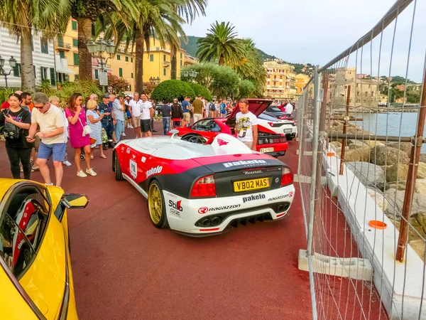 Rapallo Italia Septiembre 2019 Ferrari Portofino Estos Coches Son Exhibidos — Foto de Stock