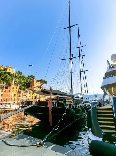 Hermosa Bahía Con Yates Portofino Liguria Italia — Foto de Stock