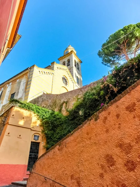 View Divo Martino Church Portofino Liguria Italy — Stock Photo, Image