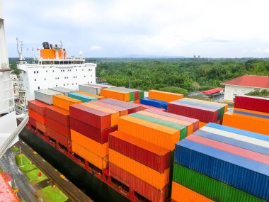 Panama Kanalı 'nın Panama' daki yolcu gemisinden görüntüsü