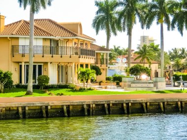 Luxury mansion in exclusive part of Fort Lauderdale known as small Venice clipart