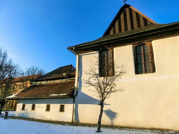 Unikalny Drewniany Kościół Stawowy 1717 Roku Kościół Ten Został Zbudowany — Zdjęcie stockowe