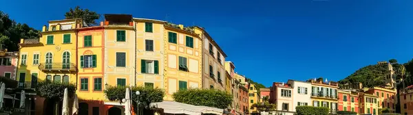 Залив Разноцветными Домами Портофино Италия — стоковое фото