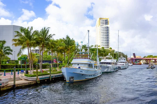 Fort Lauderdale December 2019 Cityscape Lauderdale Florida Showing Beach Yachts — Stockfoto