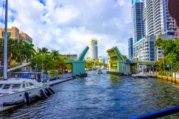 Fort Lauderdale December 2019 Cityscape Lauderdale Florida Showing Beach Yachts — 스톡 사진