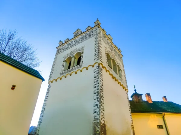 Campanario Renacentista Basílica Santa Cruz Kezmarok República Eslovaca Arquitectura Religiosa —  Fotos de Stock