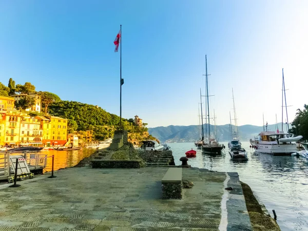 Prachtige Baai Met Jachten Portofino Ligurië Bij Italië — Stockfoto