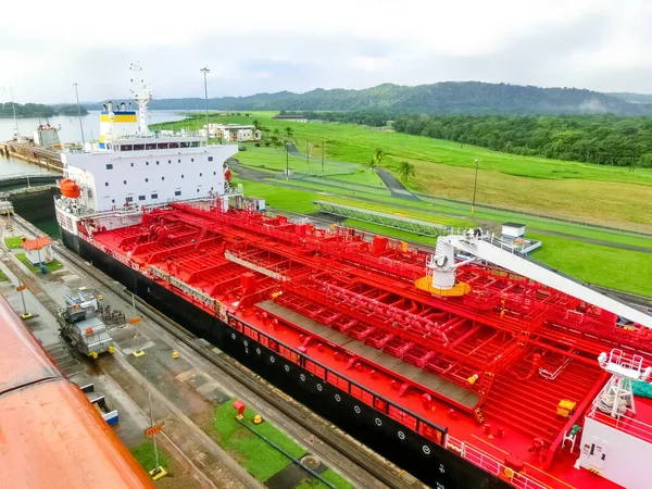 Panama Csatorna Látképe Panamai Sétahajóról — Stock Fotó