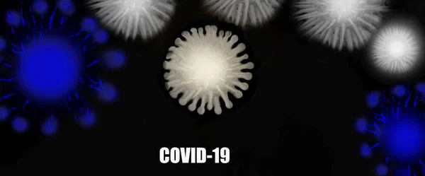 Bir Grup Virüs Hücresi Covid Coronavirus Konsepti — Stok fotoğraf