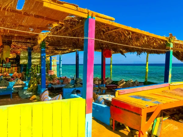 Cafetería Aire Libre Sala Estar Zona Relax Playa Mar Rojo — Foto de Stock