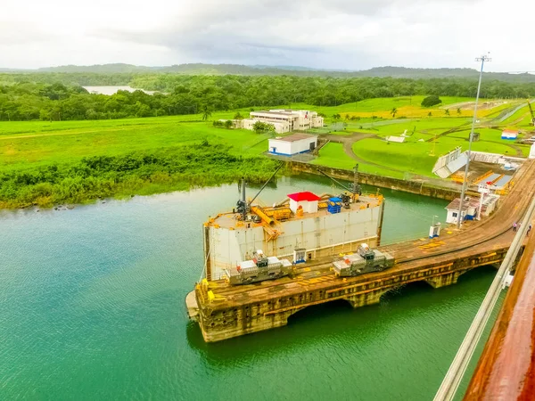 Widok Kanału Panamskiego Statku Wycieczkowego Panamie — Zdjęcie stockowe