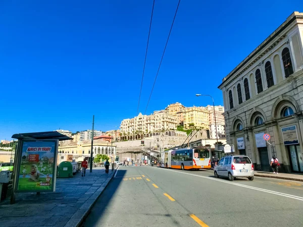 Genua Ligurien Italien September 2019 Die Menschen Der Zentralen Straße — Stockfoto